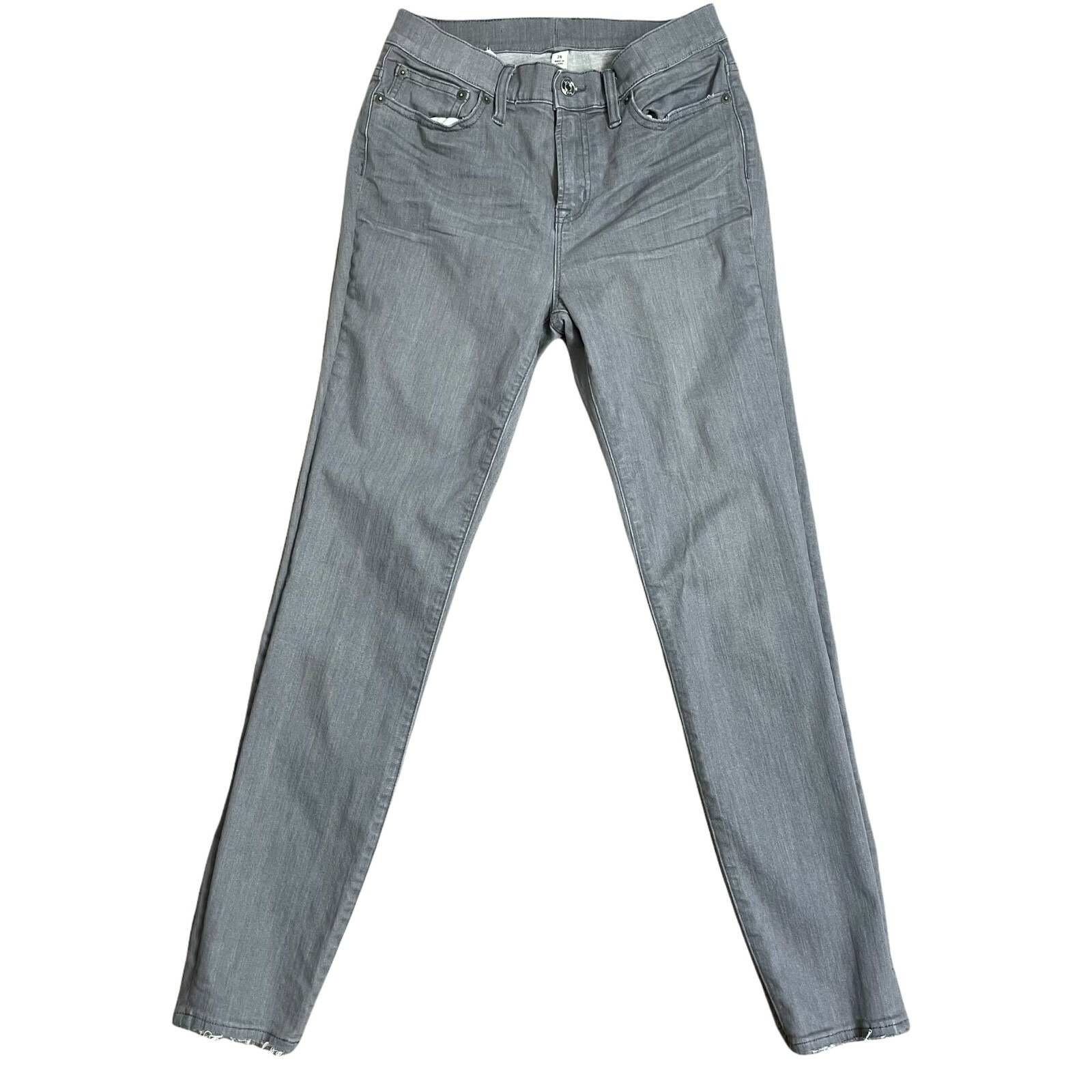 J.Crew Womens Gray Mid Rise Skinny Stretch Five Pockets Denim Jeans Size 28
